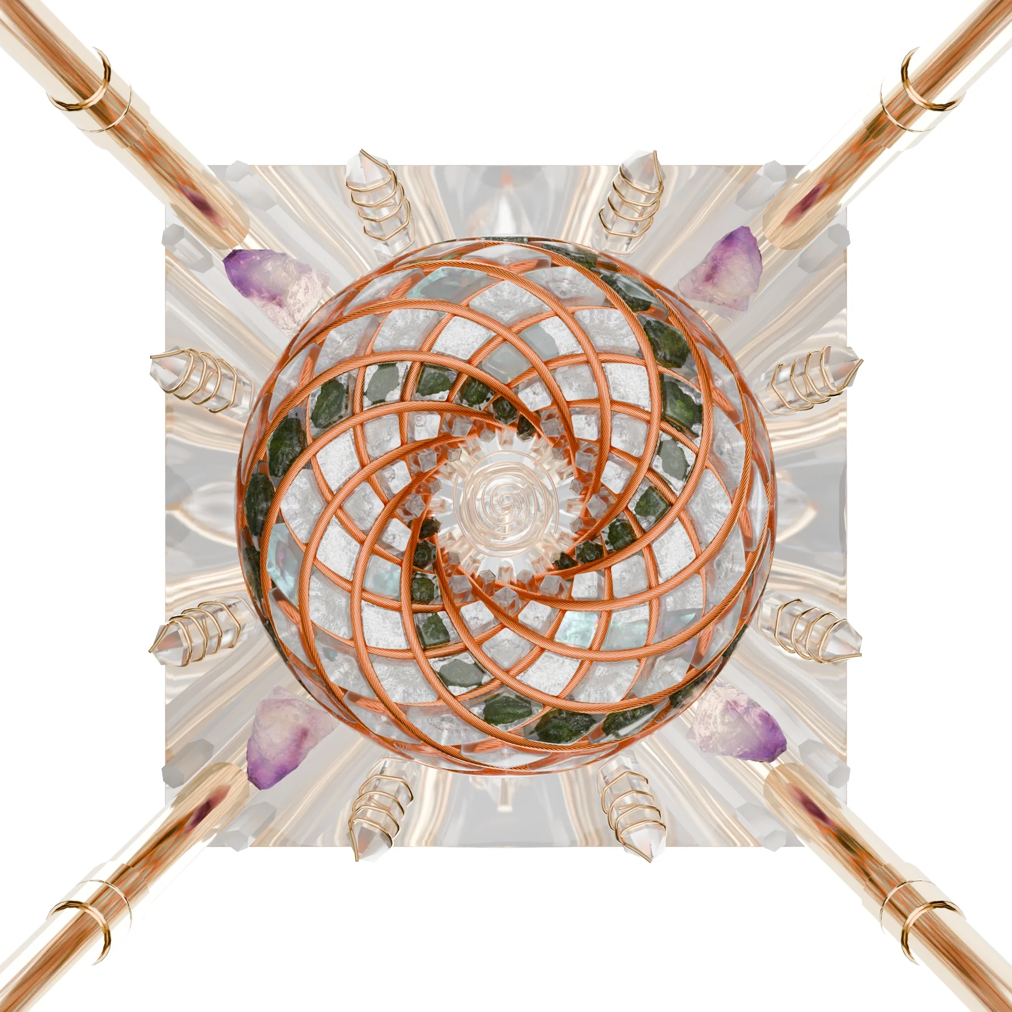 Moldavite and Angel Aura – iPyramids i9 Nubian Quantum Vortex & Shield